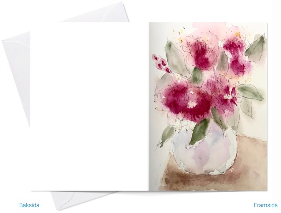 Beautiful season card with rhododendron